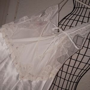 Vintage Y2K Victoria Secret Lingerie Nightie Sequins Sheer Romantic L VS Gown